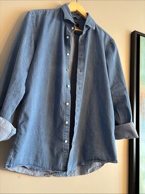 Seidensticker - Denim Blue Jeans Button-Down Cotton Shirt